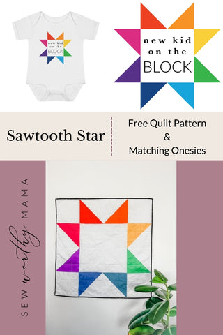 free quilt pattern image and matching onesie image