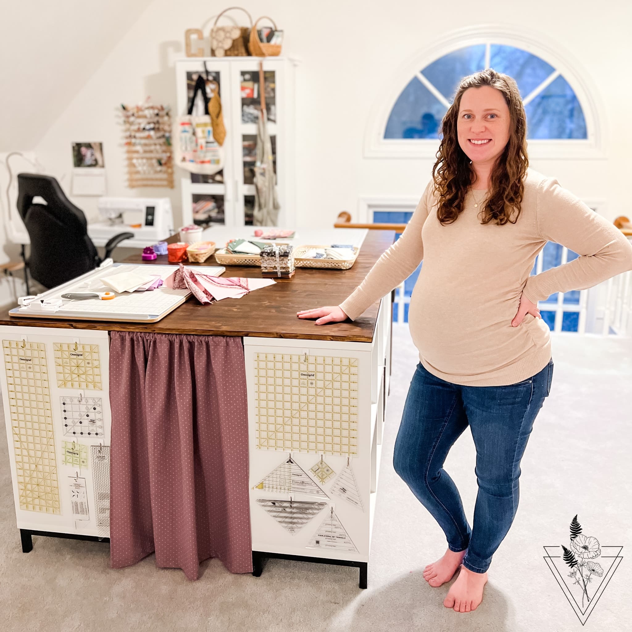 diy cutting table with batting roll storage free building plan guide from sew worthy mama