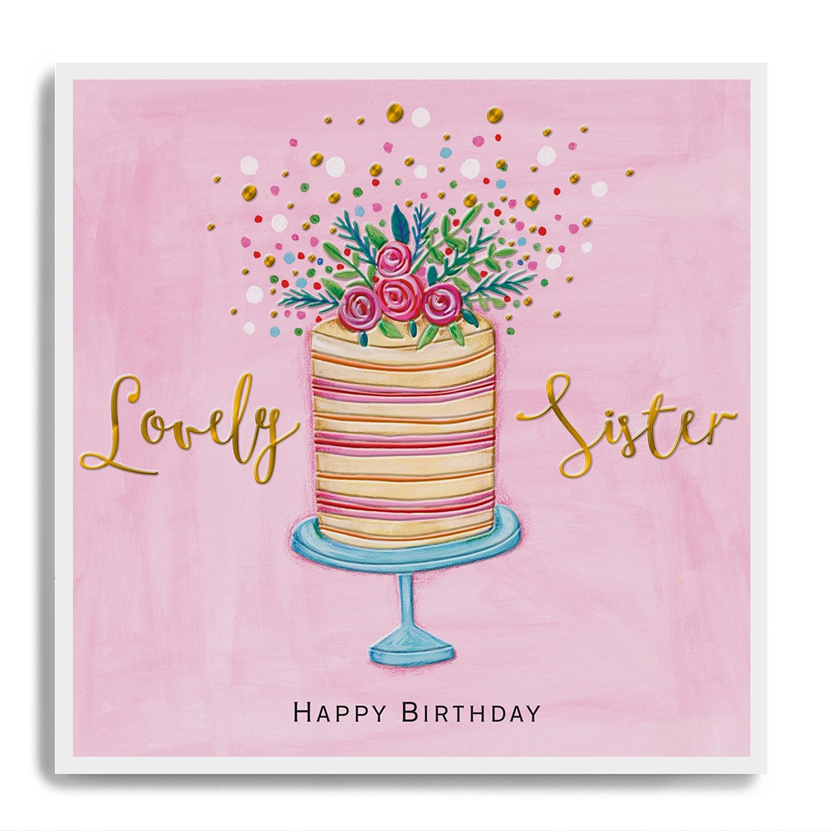 Lovely Sister Birthday Cake by Pencilface Studio | Cardly