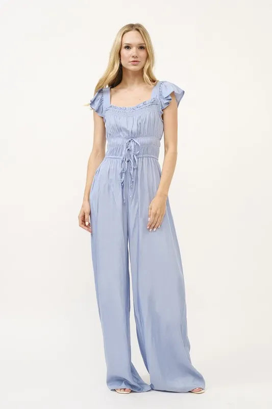 And The Why Ruched Multi Strings Jumpsuit