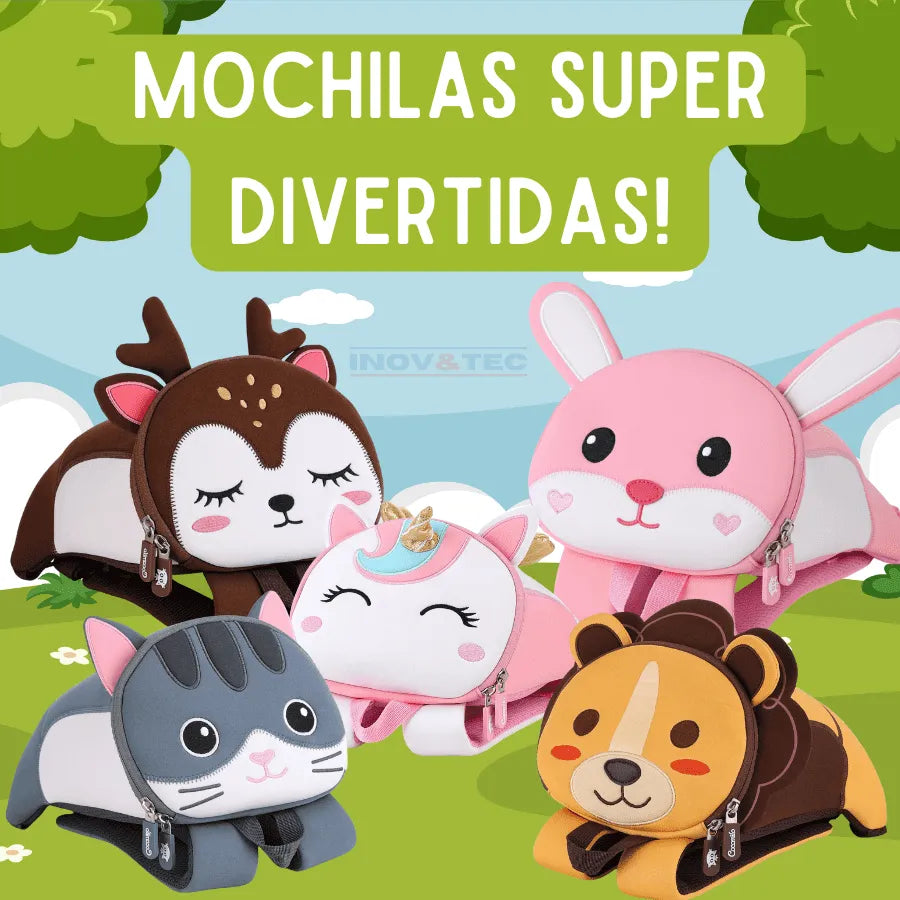 Mochila infantil 3D com bichinho
