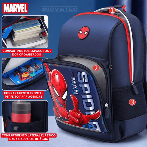 Mochila Homem-Aranha Premium; Estilo Marvel na Escola; Design para Meninos; Grande Capacidade Organizadora; Material Oxford Durável; Leveza para Conforto; Perfeita para Tarefas Escolares; Resistente ao Uso Diário; Estampa Divertida e Alegre; Herói na Rotina Escolar; Transporte Facilitado para Crianças; Aventuras Educativas com Estilo; Mochila Infantil de Qualidade; Pronta para a Volta às Aulas; Conforto e Durabilidade; Ideal para Estudantes Jovens; Leve e Confiável; Inspirando Pequenos Aprendizes; Estilo e Praticidade na Escola; Disney Marvel para Crianças; Presente Encantador para Meninos.