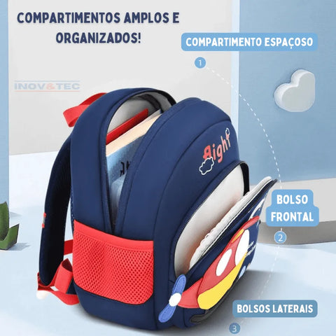 Conforto nas Alturas; Mochila Infantil; Pequeno Piloto; Tema de Helicóptero; Voando nas Aventuras; Super Leve; Tecido Respirável; Escolha de Cores; Azul, Rosa e Amarelo; Impermeável e Estilosa; Fitas Refletivas; Jornada Escolar Cativante; Explorando com Conforto; Personalize com Estilo; Decole com Conforto; Conforto Diário; Mochila Temática; Design Infantil Encantador; Aventuras na Escola; Leveza e Praticidade; Transforme o Dia a Dia; Encante-se Agora.