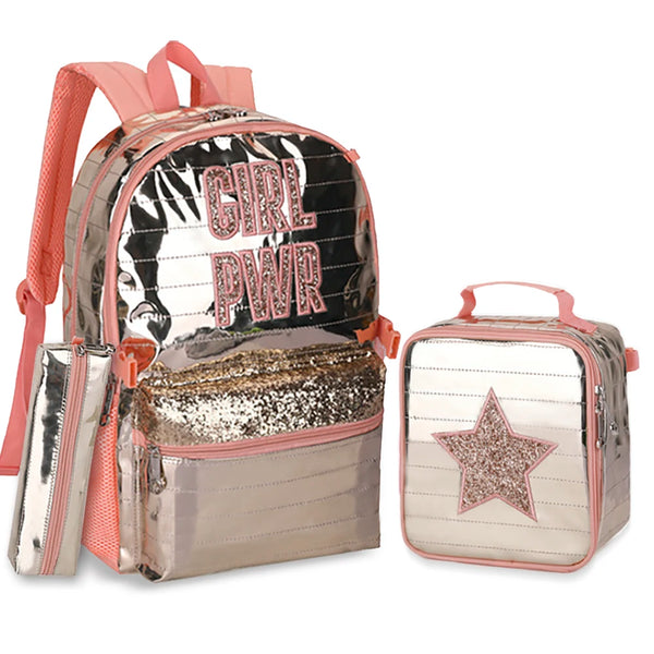 Mochila Infantil Girl Power Brilhante - Mostres seu Poder nas Aulas