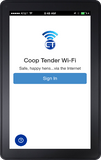 Aplicación web universal Coop Tender en tableta