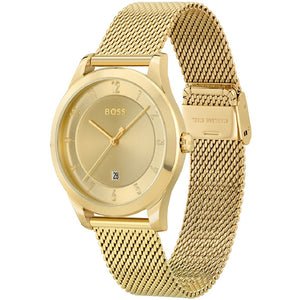 Hugo Boss 1513897 Jewellers Tone Shiels Watch Mens – Gold Elite