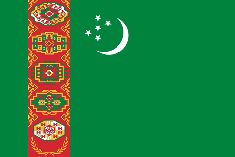 Turkmenistan flag red and green ornate 