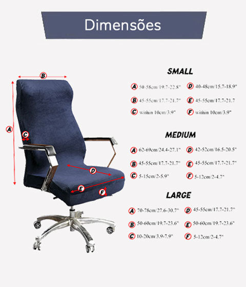 Dimensoes Capa Para Cadeira de Escritório Presidente | Capa Moderna