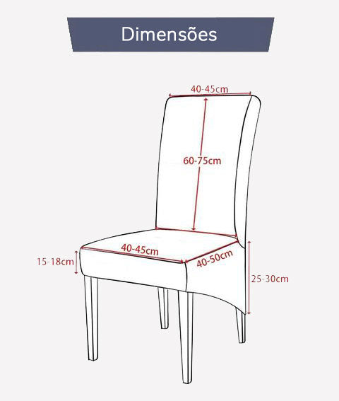 Dimensões Capa Protetora Para Cadeira de Jantar | Capa Moderna