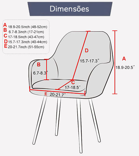 Dimensões Capa Para Cadeiara Eiffel | Capa Moderna