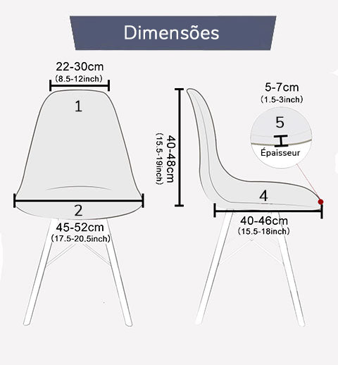 Dimensões Capa Para Cadeira Eiffel | Capa Moderna