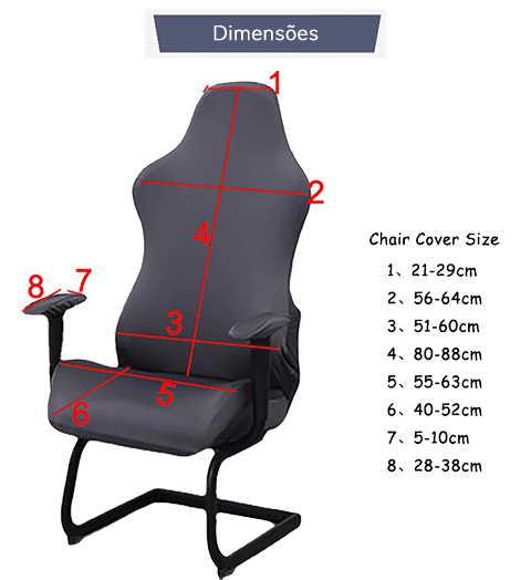 Dimensões Capa Para Cadeira Gamer | Capa Moderna