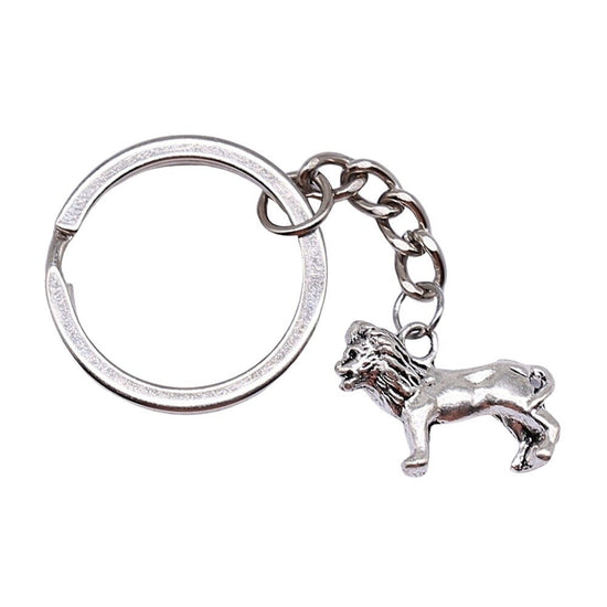 Silver Lion Keychain