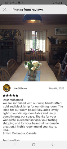 Edken Lighting - Customer review of our Moroccan Handcrafted Lights