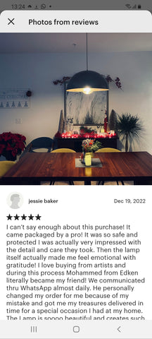 Edken Lighting - Customer review of our Moroccan Handcrafted Lights