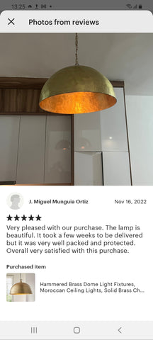 Edken Lighting - Customer review of our Moroccan Handcrafted Lights