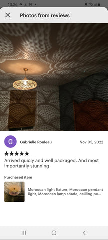 Edken Lighting - Customer review of our Moroccan Handcrafted Lights