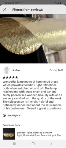 Edken Lighting - Customer review of our Moroccan Handcrafted Lights