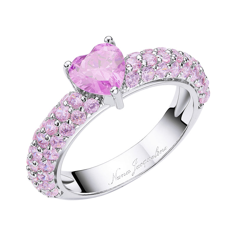 Fashion Light Luxury Color Versatile Full Diamond Love Zircon Ring