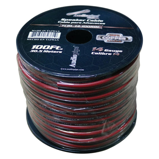 Audiopipe TCBL14100CPR 100% Copper Speaker Wire 14 Gauge 100 Foot