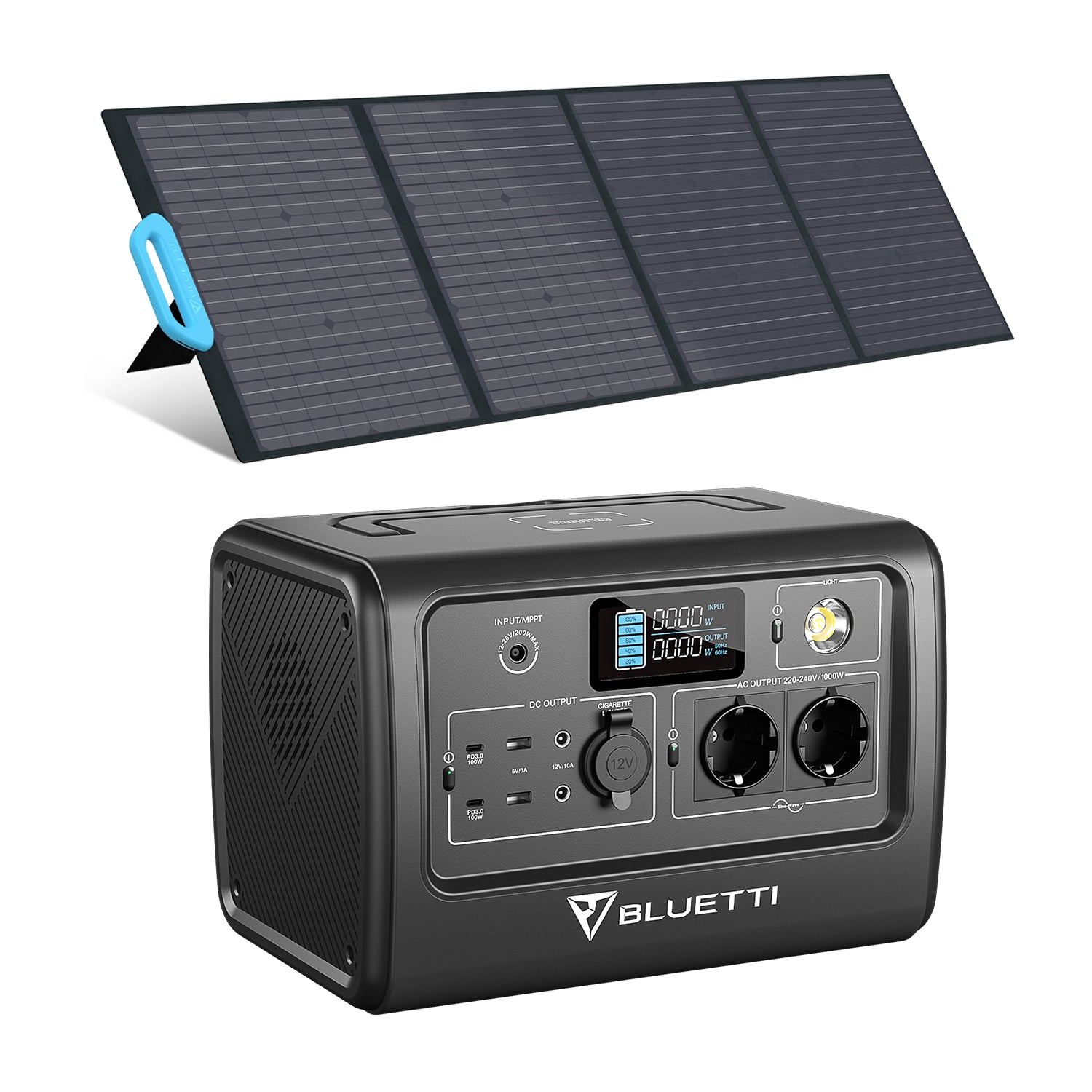 Image of bluTTI EB70 + SP120 Generatore Solare Centrale Elettrica Portatile Pannello Solare, EB70 + PV120 | 1000 W 716 Wh | 120 W Kit generatore solare