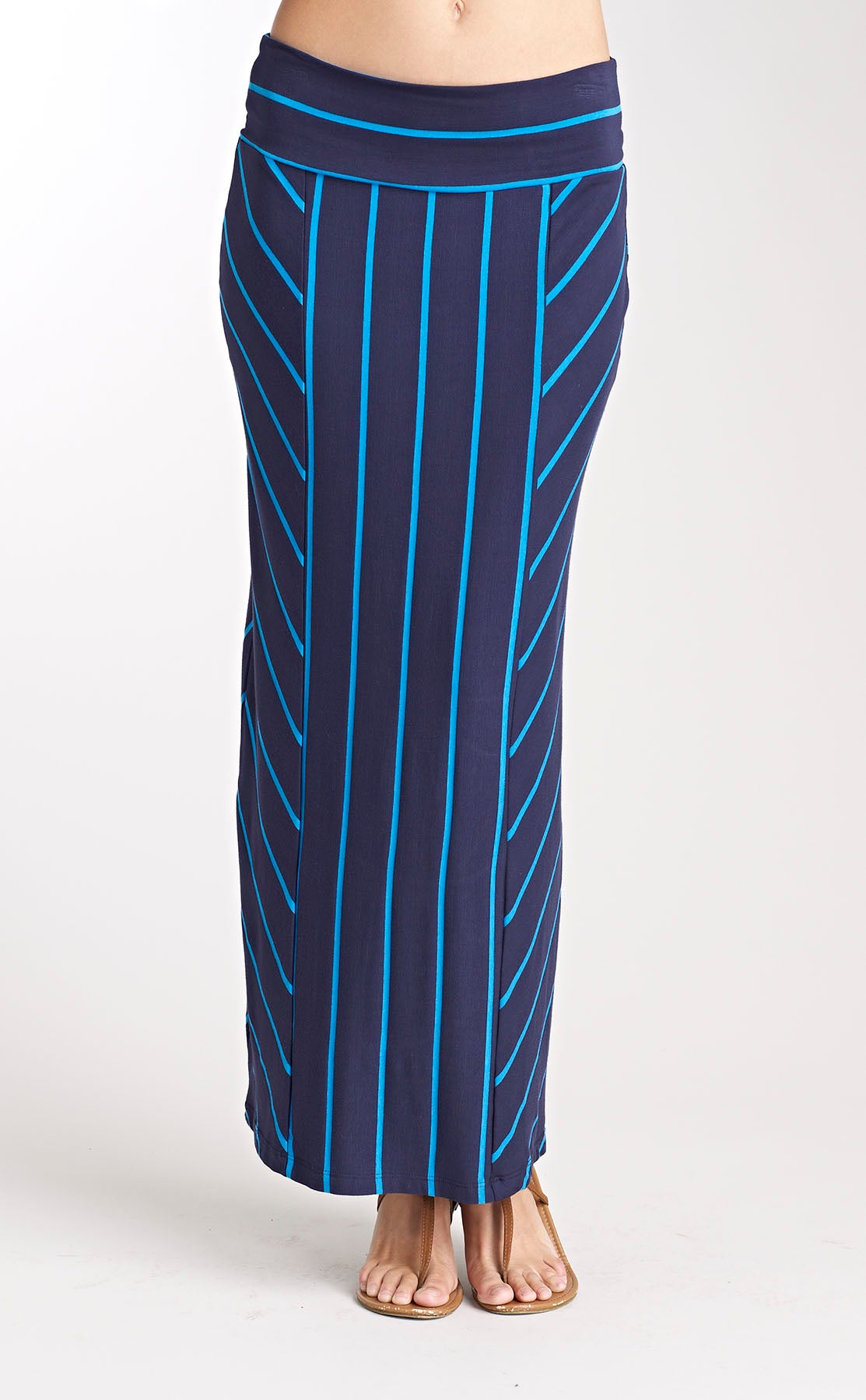 Striped Long Straight Skirt