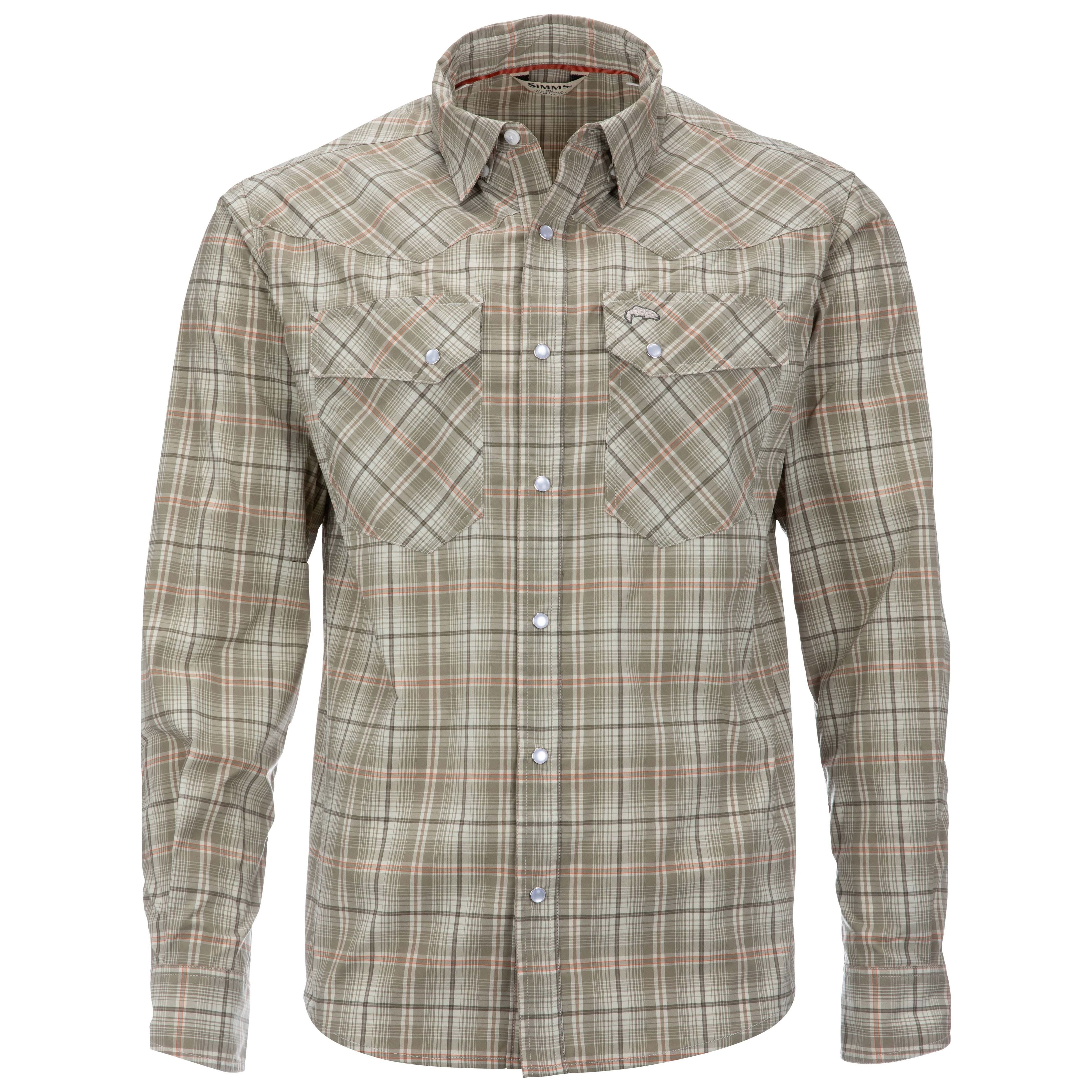 Simms M's Stone Cold Shirt - Sumac/Navy Retro Plaid XL and XXL