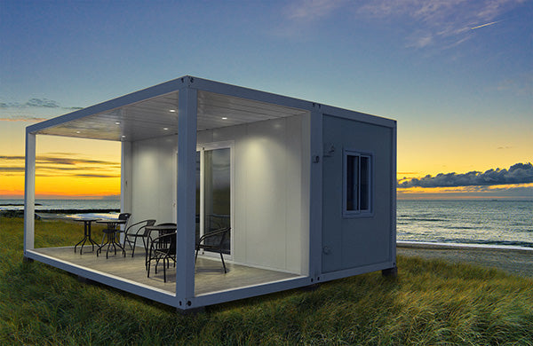 modular container home on beach in australia