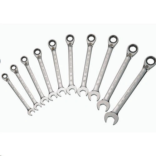 10Piece Metric Reversible Ratcheting Wrench Set Metric