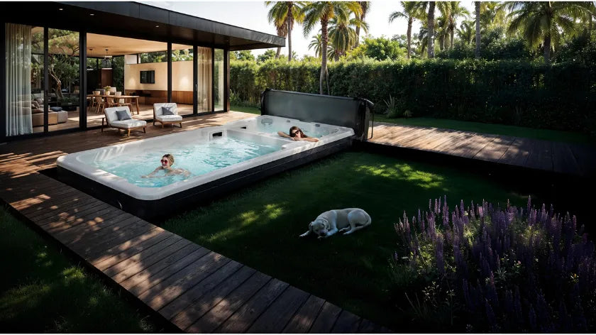Backyard Swim Spa Landscaping