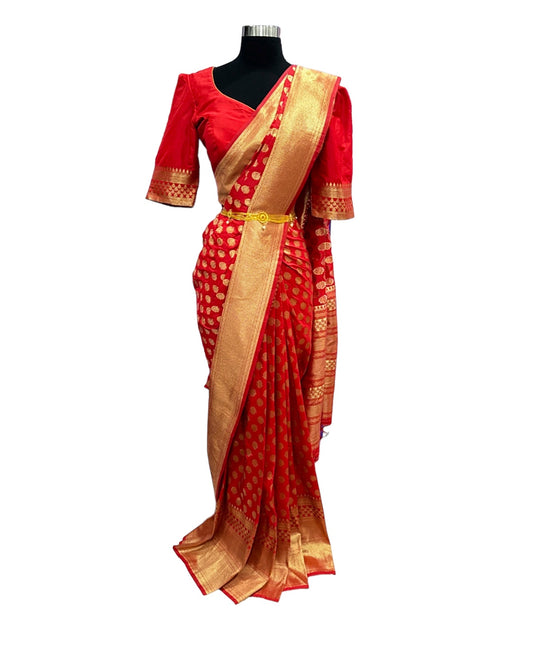 Ready To Wear Dhoti Saree With stitched Blouse / Festival Saree / One –  siyarasfashionhouse