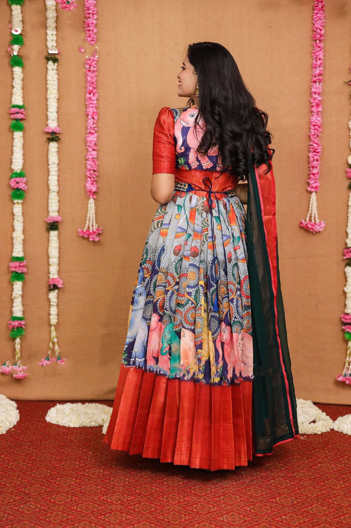 Kalamkari Pattu gown - indian traditional dress - party wear gown - fl –  shakthistyles