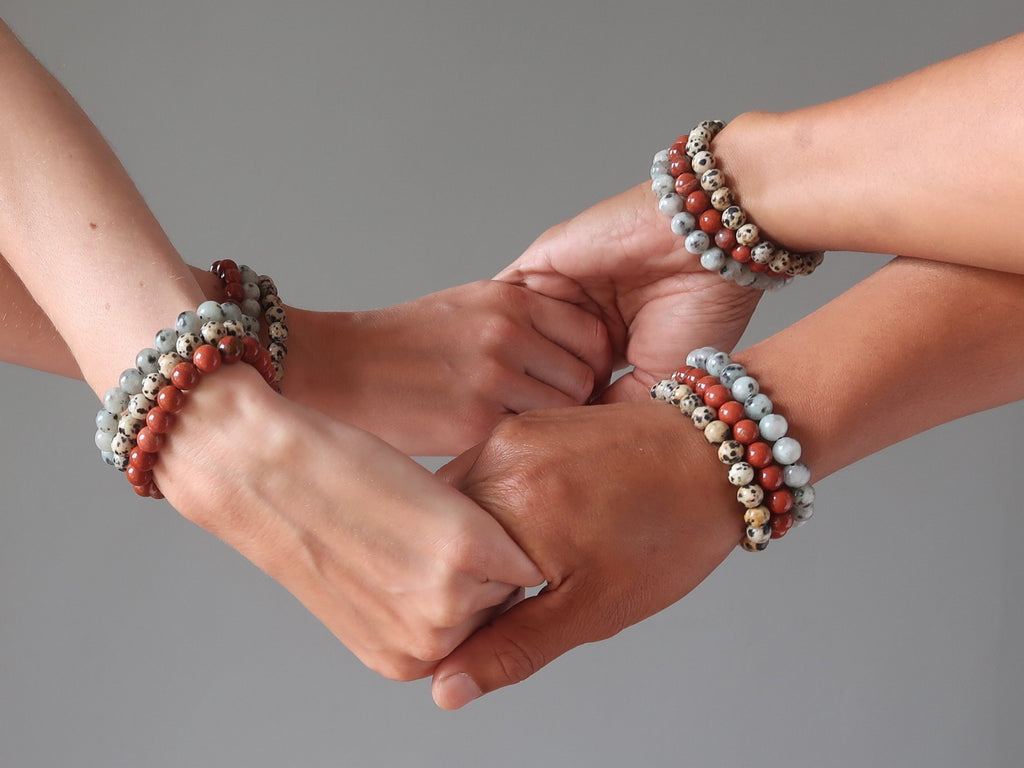 jasper bracelet sets on hands