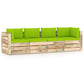 4-Sitzer-Gartensofa mit Kissen Grün Imprägniertes Holz