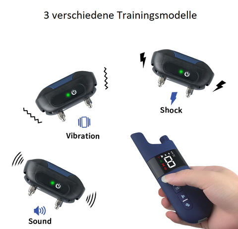 Es werden der Shock Modus, Vibrationsmodus sowie der Lautmodus dargestellt in der Stärke 8.