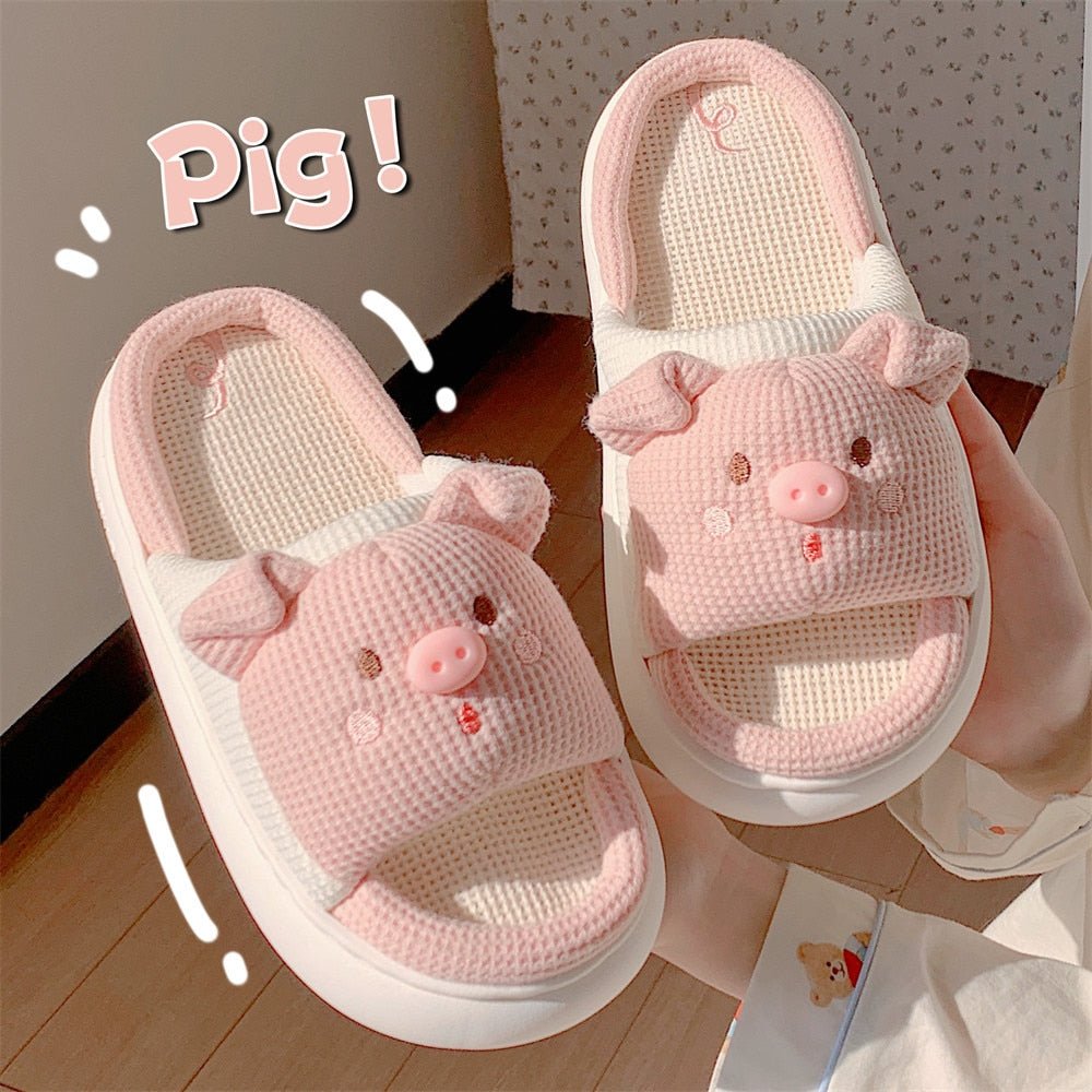 Kawaii Piglet Fluffy Slippers