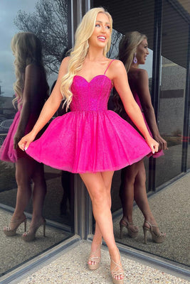 Everly | A-Line Sweetheart Tiered Short Homecoming Dress