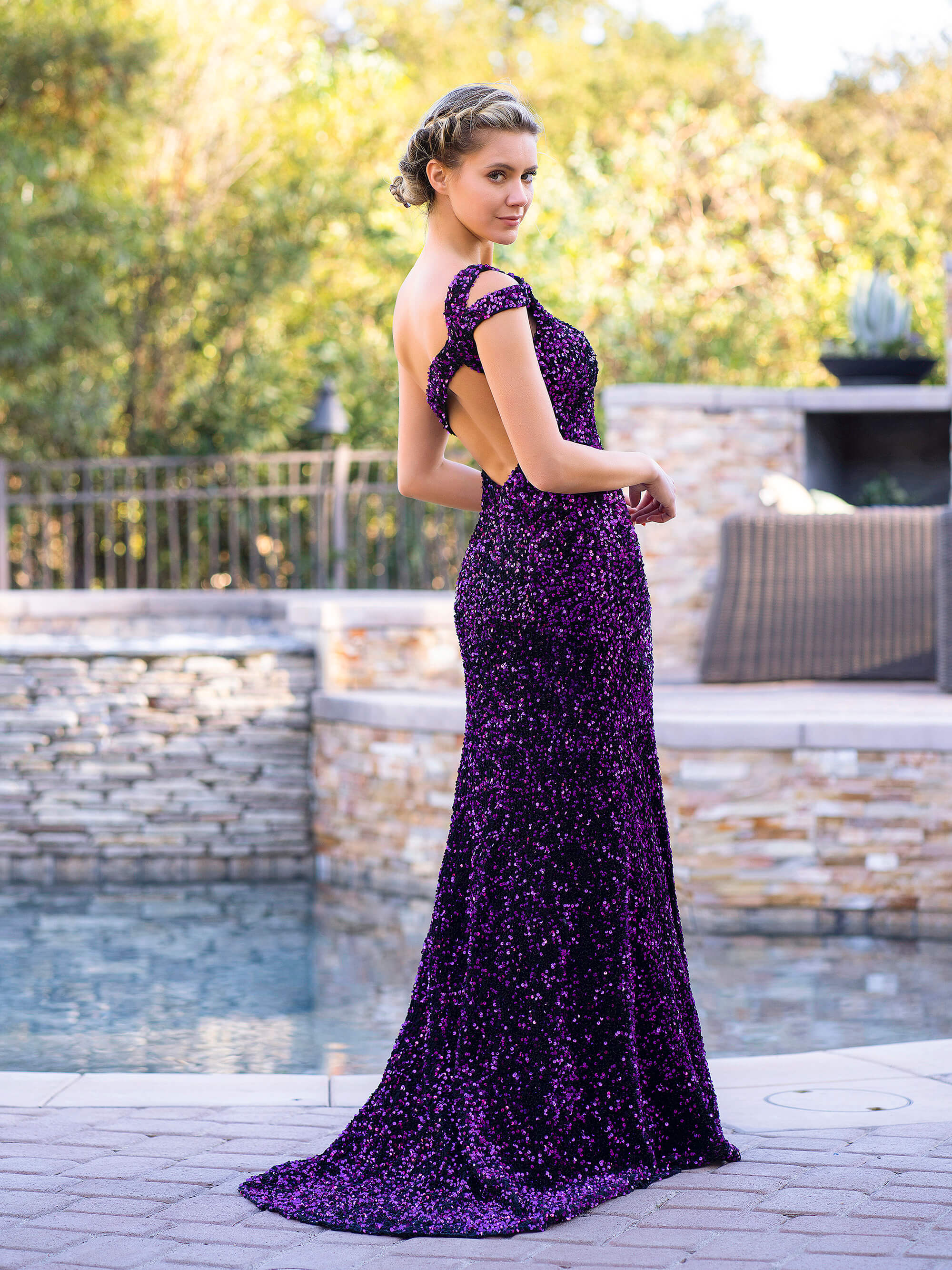 Sequin Long Prom Dress with Slit