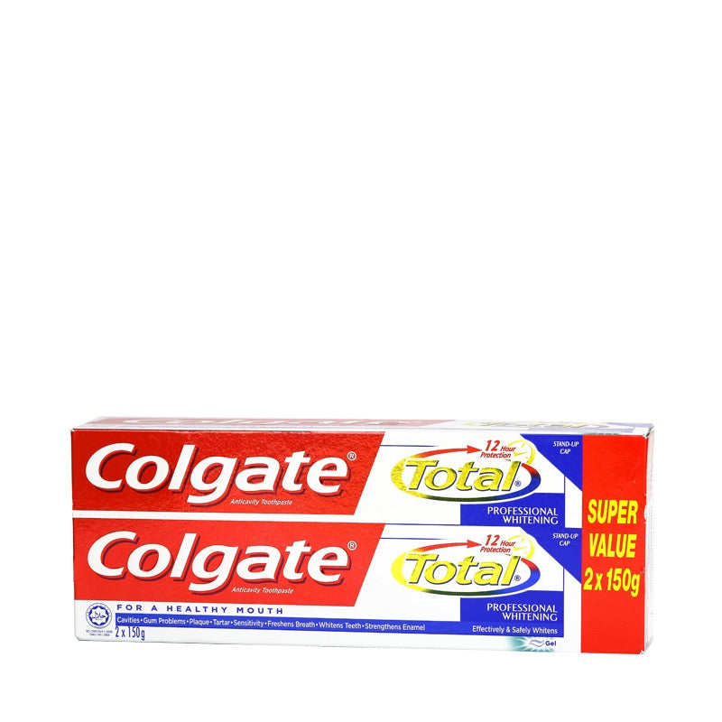 Colgate Total Professional Whitening Anticavity Toothpaste 2x150g Test Store