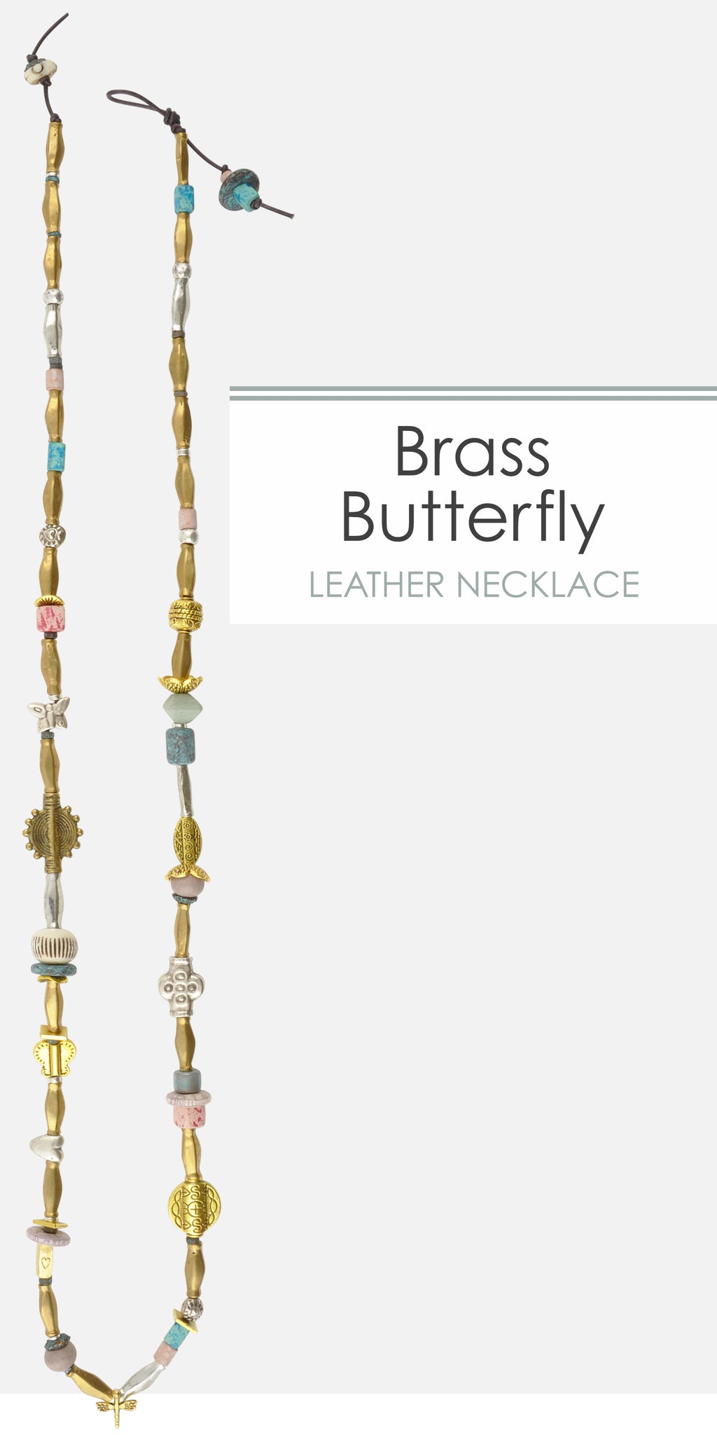 Brass Butterfly Leather Necklace Tamara Scott Designs