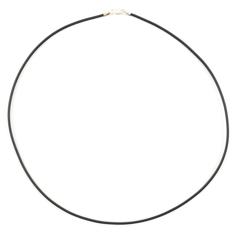 Sterling Silver Black Leather Cord Necklace Series