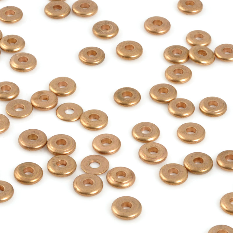 Brass Beads-16x4mm Flat Bicone Bead-Bronze-Quantity 2 Beads - Tamara Scott  Designs