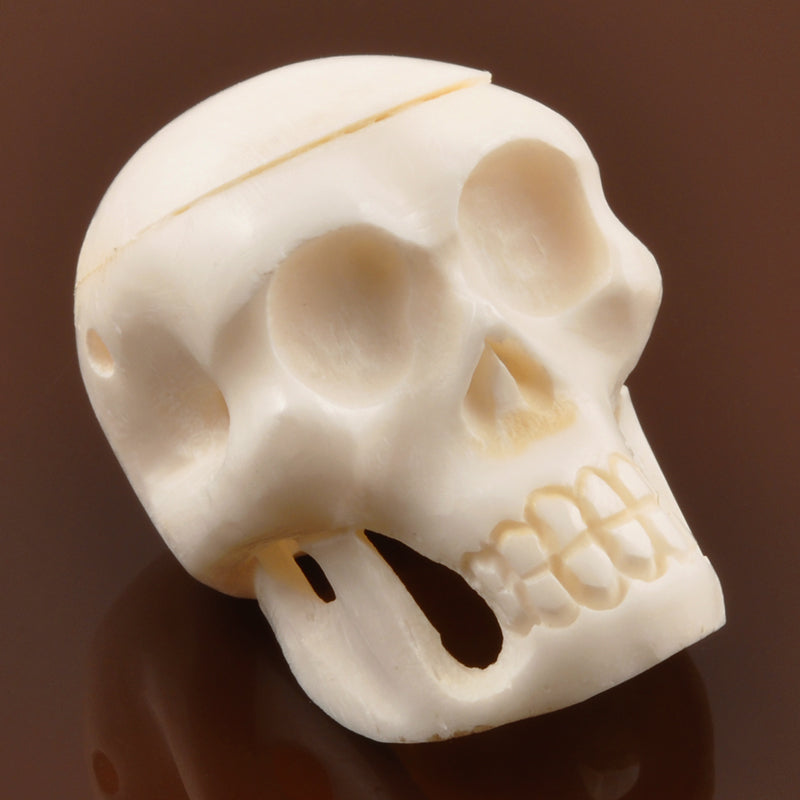 Carved Beads-10x15mm Skull Beads - Off White - Tamara Scott Designs