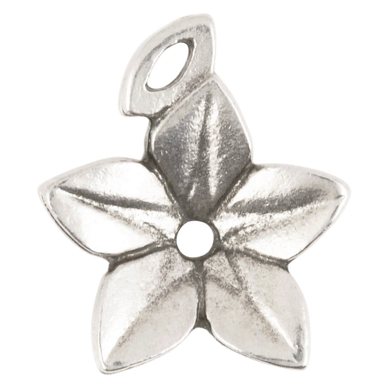 Rose Charms Wholesale Small Antique Silver Pewter » Flower Charm