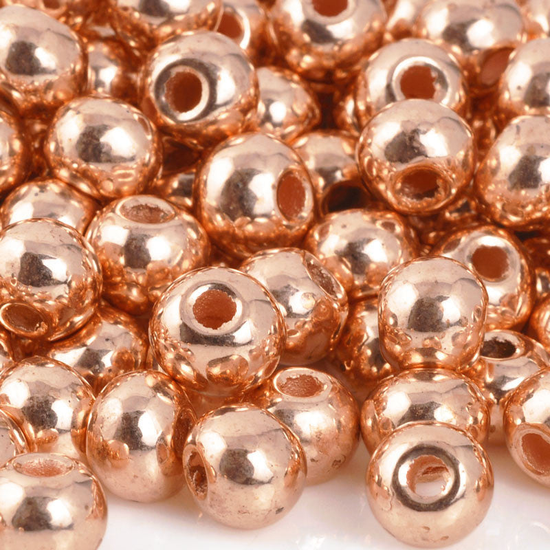 Brass-Metal Beads-5mm Round Seamed-Copper - Tamara Scott Designs