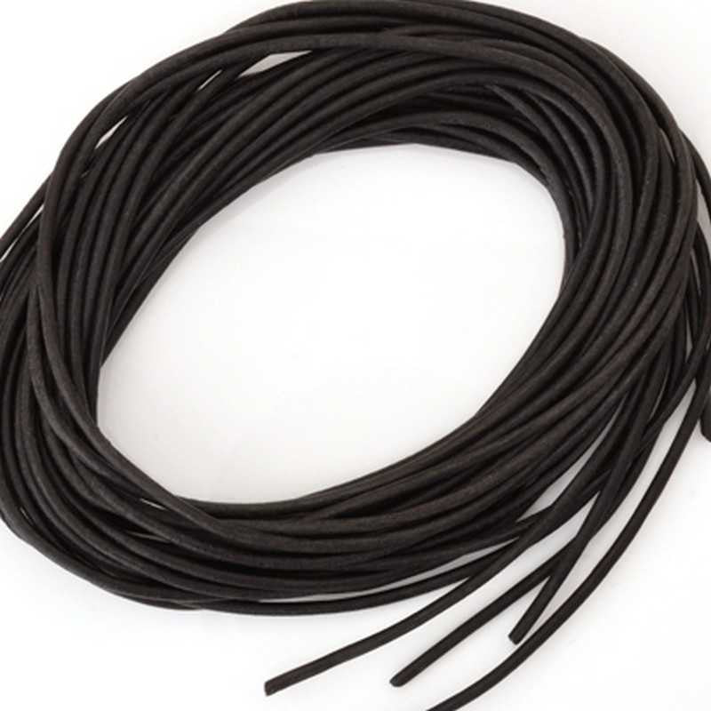 Leather Cord - 1.3mm Round Cord - Natural Black - Tamara Scott Designs