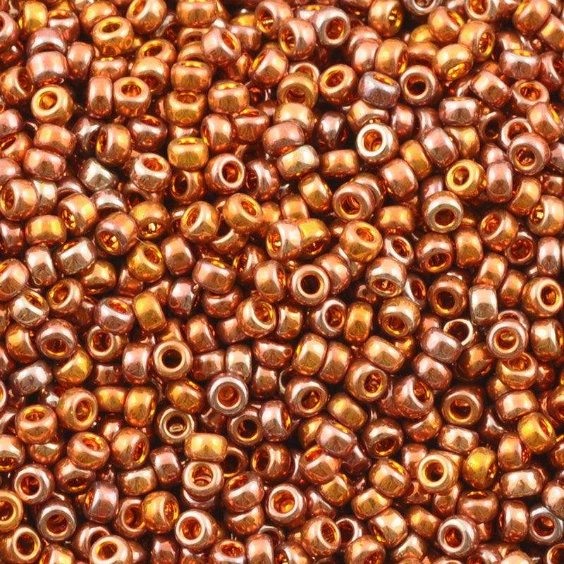 12/0 8/0 6/0 Gold Metallic Iris Seed Beads 2mm 3mm 4mm Gold Iris Rocailles  Gold Metallic Mix Seed Beads 15 Grams per Order 