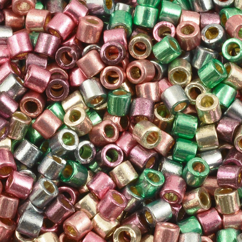 Mixed glass seed beads, Pastel rainbow assorted colors, 2mm 3mm 4mm