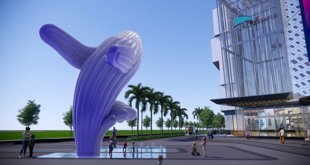 Whale public sculpture 3d visualisation architectural renders by Ferdi B Dick