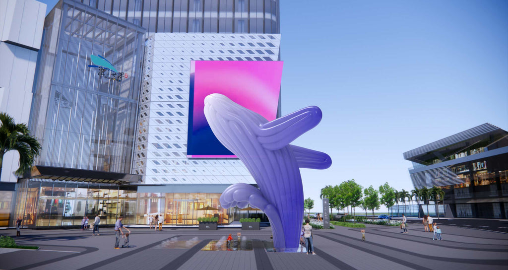 Whale public sculpture 3d visualisation architectural renders 2 by Ferdi B Dick
